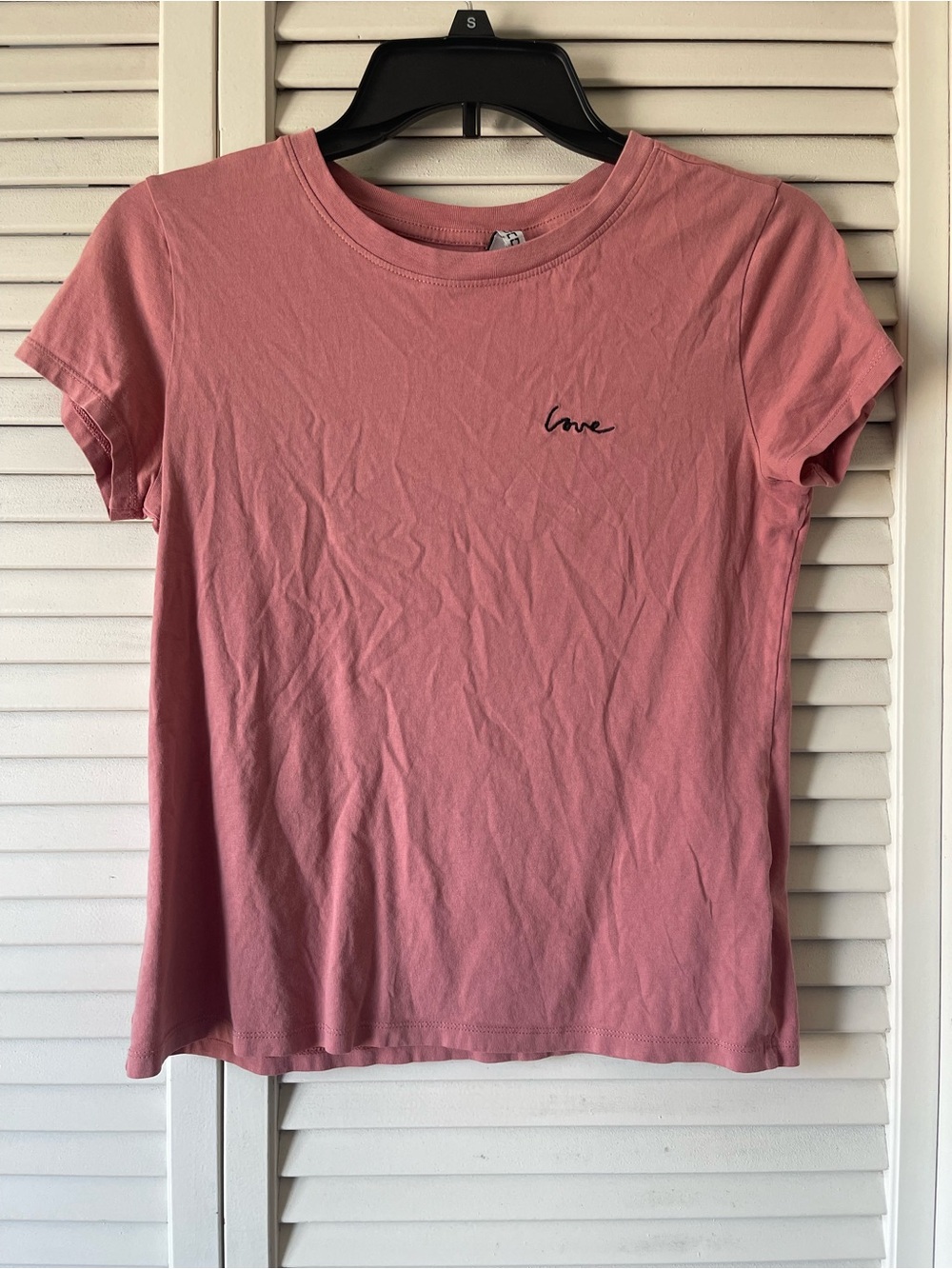 H&M Pink Short Sleeve 'Love' Tee